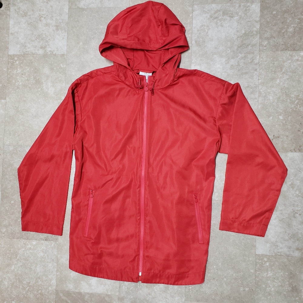 J. Jill Anarak Raincoat Hooded Womens Size Large Athleisure Lightweight Outdoor